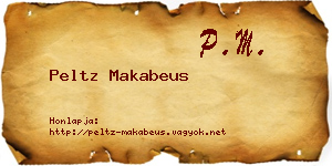 Peltz Makabeus névjegykártya